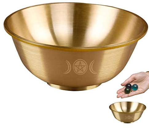 Woyufen Bol à offrandes en cuivre | Bol d'offrande d'eau, décor à la Maison Religion conteneur Divin, Fournitures bouddhistes