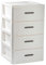 Acan Tradineur - Cajonera de ordenación Rin Rattan de plástico - 4 cajones - Torre de almacenaje multiusos, organizador auxiliar, almacenamiento, baño - 61,5 x 36,5 x 36,5 cm - Color Blanco Roto