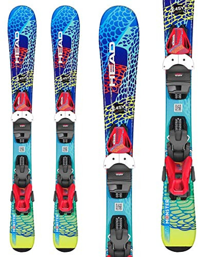 HEAD Monster Easy JRS System Skis 97cm Kids 2023 w/Tyrolia JRS 4.5 Gripwalk Solid Schwarz/Weiß 80mm Ski Bindungen 2022