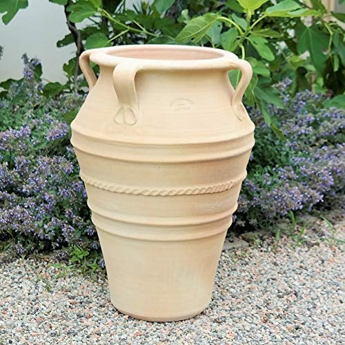 Palatina Werkstatt Esclusiva anfora in terracotta, 50 cm, 100% fatto a mano, bellezza inconfondibile per il vostro giardino e interni