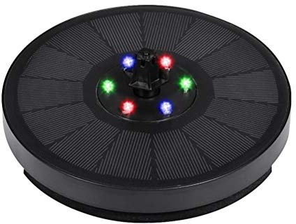 TOPINCN Solar Springbrunnen 3W Vogeltränke Springbrunnen Pumpe Verbesserte Glasscheibe Solarbetriebene Wasserfontänen mit Farbigen LED-Leuchten für Kleine Teiche Im Garten, Außenpool,