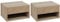 HOMCOM Floating Bedside Table Set of 2 Wall Mounted Nightstand with Storage Drawer and Open Shelf for Bedroom, Natural