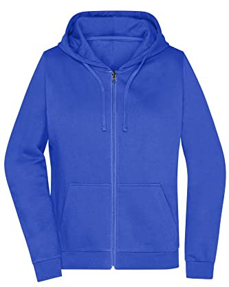 James & Nicholson Damen Basic Kapuzen-Sweatjacke - Leicht taillierte Sweatjacke mit Kapuze | Farbe: royal | Grösse: XS