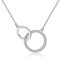 EVER FAITH 2 Kreis Halskette für Damen Mädchen 925 Sterling Silber Cubic Zirconia Doppelringe Freundschaft Choker Kette