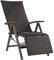 TecTake® Fauteuil de Jardin Pliable avec Repose Pieds Accoudoirs et Dossier inclinable pour Salon de Jardin Exterieur en Rotin et Aluminium, Chaise Longue Mobilier