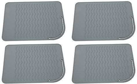 Gonetre Heat Straightener Mat Heat Mat for Curling Iron 4pcs Heat Straightener Pad Silicone Heat Mat Heat Mat for Curling Iron Straightener Flat Iron