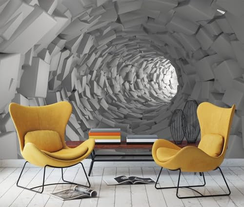 Wandbilder Wand Deko 3D-Tapete mit weißen Ziegelsteinen, 308 x 220 cm Wandtapete moderne Wandbild Wand Schlafzimmer Wohnzimmer