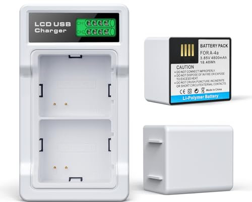topwowe - 2 Pack 4800mAh Rechargeable Battery with Dual LCD Charger Compatible with Arlo Pro 5S 2K, Pro 4, Pro 3, Ultra 2 and Ultra VMA5400 VMC4040P VMC4060P Cameras