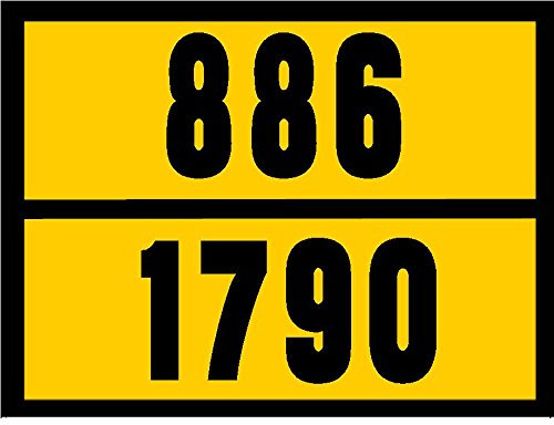 ADR Paneles Naranja -CON NUMERACION PERSONALIZADA (vinilo-Adhesivo) 300x400mm -(UN. de venta = 100 paneles)