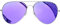KANASTAL Purple Sunglasses Womens Mirror Mens Polarised Retro Vintage Classic Mirrored Rectangular UV400 Protection Metal - Sliver Frame Purple Lens