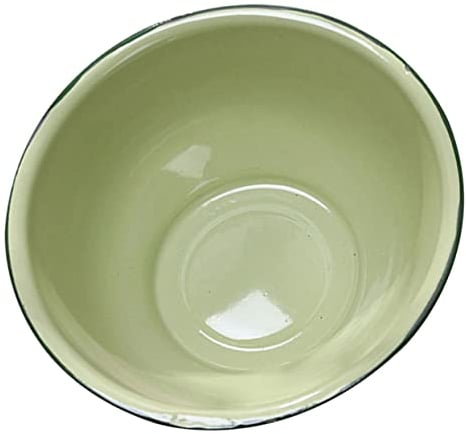 Milisten Enamel Bowl Enamel Food Containers Grease Container Ceramic Bowls Salad Bowls Retro Basin Mixing Metal Container with Lid Vintage Basin Breakfast Rice Bowl