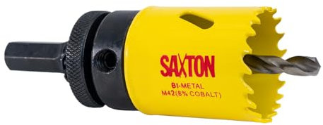Saxton HSS Hole Saw Cutter M42 Bi-Metal 8% Cobalt Heavy Duty + Arbor (14mm – 230mm) (44mm + Arbor)