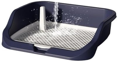 Dog Potty Box Grid,Indoor Dog Potty With Splash Wall | Puppy Mesh Training Toilet Dog Toilet Puppy Litter Box With Post For Dogs