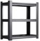 GUAWJRZDP Schwarzer Hi Fi Regal, Hi Fi Rack Aus Metall, Record Player Stand Mit Höhenverstellbarem Regal, Offener Phonoschrank, for Entertainment-Stereoanlage, Schraubenlose Installation(3-Tier)