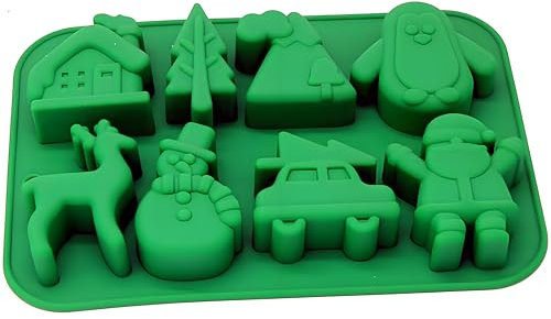 Stampi in Silicone per Biscotti Natalizi, Stampo Albero di Natale per la Cottura, Stampi Ghiaccio Natale Antiaderenti per Cioccolato, Gelatina, Torte, Caramelle