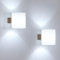 Mckalen Applique Murale Intérieure Bois, 2 Pièces Moderne Lampe Murale E27 Chambre, Luminaire Murale Abat-jour en Verre pour Chambre, Cuisine, Salon, Couloir (Sans Ampoule)