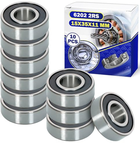 10 Stück Kugellager 6202 2RS mit Größe 15x35x11 mm - MONTERAL
