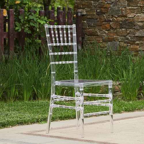 TAO ONE Transparenter Acryl Stuhl stapelbar, Splitterfreier Kunststoffstuhl für Esszimmer, Terrasse & Event mit ergonomischer Sitzfläche (45x39x92 cm)