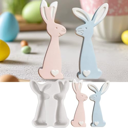 Silikonformen Gießformen Ostern, DIY Hasen Silikonform Ostern, Gießformen Silikon O-stern, Gieß-formen Silikon Frühling, Silikonform Frühling, Gießform F-rühling, für DIY Os-terdeko Handwerk (#1)