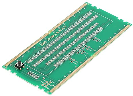 RASTKY DDR5-Desktop-Speichertestkarte, LED-Leuchten Zeigen Offenen Kurzschluss an, Einfach zu Verwenden für die Reparatur von Computer-Motherboards, DDR5-Tester CR2032 X1 (Green)