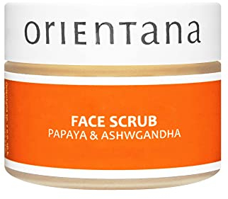 Orientana - Gesichtspeeling Für Damen | Papaya & Indischer Ginseng |99.7% Natürliches Bio Veganes Peeling Für Gesicht | Gegen Akne & Pickel Und Anti Aging | Frauen Mit Trockene & Normale Haut - 50g