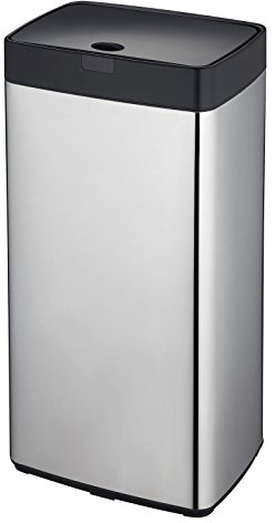 Dihl 45L Iris Chrome with Black Lid Rectangle Stainless Steel Auto Touchless Hands-Free Sensor Kitchen Waste Dust Bin Automatic Motor