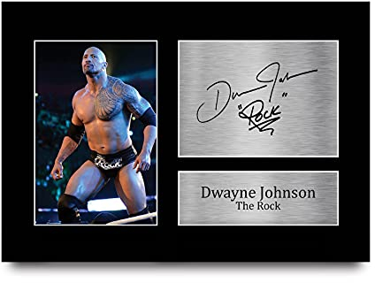 HWC Trading Dwayne Johnson A4 Ungerahmt Signiert Gedruckt Autogramme Bild Druck-Fotoanzeige Geschenk Für The Rock Filmfans