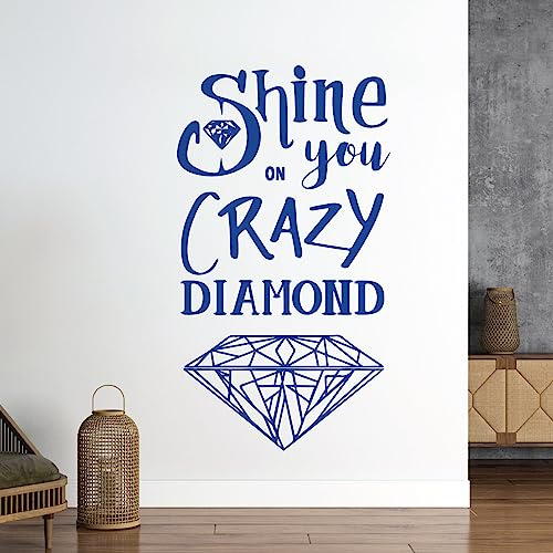Wandaufkleber / Wandaufkleber, Motiv Pink Floyd Shine on You Crazy Diamond, mittelblau, Large (400 x 725mm)