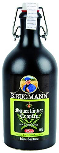 Krugmann Sauerländer Tropfen im Steinkrug, Kräuter-Spirituose 32% vol alc. (1x0,5l)