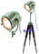 Trépied de style rétro lampe de sol projecteur marin projecteur trépied en bois