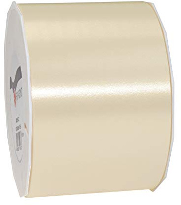 PRÄSENT C.E. PATTBERG Geschenkband créme, 91 Meter Ringelband 90 mm zum Basteln, Dekorieren & Verpacken von Geschenken zu jedem Anlass