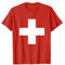 Schweiz Fan fashion - Grosses Schweizer Kreuz T-Shirt für Schweizer Fans, Rot, S, Klassische Passform, Kurzarm, Unisex, 1. August 2021, Nationalfeiertag