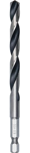 Bosch 1x Broca helicoidal HSS de metal con vástago de inserción hexagonal | para Acero, Metales no ferrosos, Ø 8,00 mm, Professional Accesorios Taladro/atornilladores perforadores