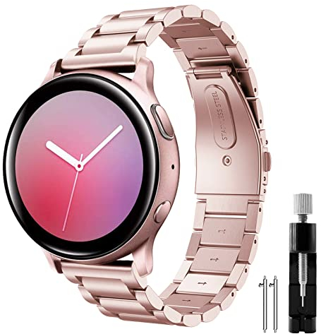 Syxinn Correa Galaxy Watch Active 2 40mm 44mm/Galaxy Watch 4/4 Classic, Watch 6/Watch 5 Correas 20mm Acero Inoxidable Metal Banda Pulsera para Galaxy Watch 42mm/Watch 3 41mm/Gear S2 Classic/Gear Sport