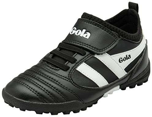 Gola Ceptor Turf QF (Quick Fasten) Football Child, Black/White, 12 UK
