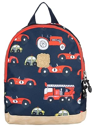 Pick & Pack Unisex Kindergarten, Recyceltes Polyester, Coole Rucksack für Kinder mit Style und Funktionalität Cars Backpack M/Navy