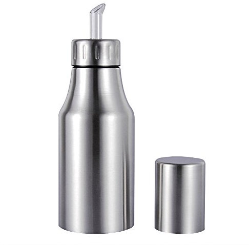 Shunfaji Distributeur De Huile Vinaigre en Acier Inoxydable, Huile d'olive/vinaigre/Sauce Soja/Huile Essentielle/Bouteille à Huile Comestible Pot, Anti-Fuite avec Bec Verseur (1000ml)