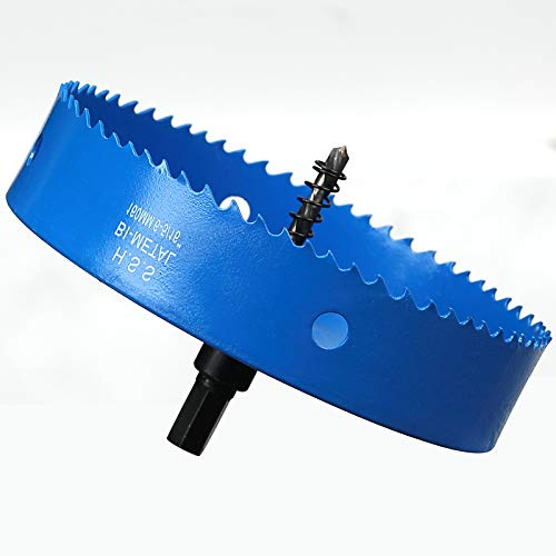160mm HSS Bi-Metal Hole Saw, Table Vent Hole Cutter with 30mm Cutting Depth for Wood Boards, Thin Metal Sheet, Drywall and Plastic