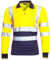 shelikes Mens Hi Vis Viz High Visibility Reflective Tape Safety Polo Contrast Long Sleeve Workwear Tee Tshirt Top