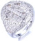 Halukakah Gold Diamantring Iced Out, Herren Platin Weißgold Überzogen Kreuzmuster Ring Größe Einstellbar mit Kostenloser Geschenkbox