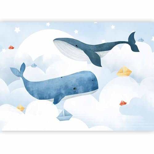 murando - Papier peint panoramique animal 350x256 cm - Revêtement mural décoration pour chambre salon cuisine - Design unique et moderne - Bleu orange - Enfants g-A-10002-a-a