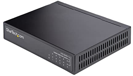 StarTech.com 5 Port Gigabit Switch - Unverwalteter 2.5Gbit/s Switch - Office-/Heimnetzwerk/Lan Switch/Verteiler für Tisch/Wandmontage - Rückwärtskompatibel mit 10/100/1000Mbit/s - Ganzmetall (DS52000)