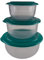 Tafelperle TUPPERWARE Tafelfeine Schüssel 3,5L + 2,1L + 1,1L petrol + Junge Welle Trinkhalmbecher rosa