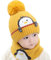 Kindermütze Winter warme niedliche Mütze weiche Strickmütze Warmer Strickschal Cartoon Tierdruck Plüsch Wintermütze Fleece Mütze(Gelb)