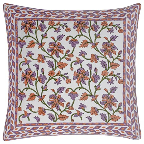 Paoletti Mentera Polyester Filled Cushion,Lilac/Coral,50 x 50cm