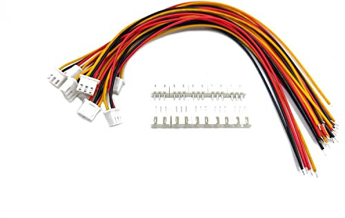 20 Sets JST XH2.54 3-poliger Drahtkabel-Steckverbinder, XH 2,54 mm Rastermaß 3-polig, männlich weiblich mit 20 cm Draht 26 AWG