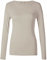 Top Linen (NW) Ltd Women's Long Sleeve Scoop Neck T-Shirt - Lightweight, Stretchy, Comfortable - Stone, S/M