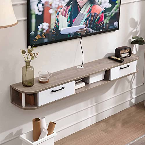 CENAP Hängende TV-Konsole, Multifunktions-Wand-TV-Schrank, Wand-DVD-/Blu-Ray-Player-Hintergrundständer, Satelliten-TV-Box, Kabelbox/A / 120 cm