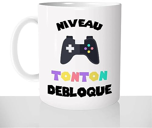 Mug Niveau Tonton Débloqué - Tasse Cadeau Idées Cadeaux Original - Gamer Oncle Jeux Vidéo - Naissance Grossesse