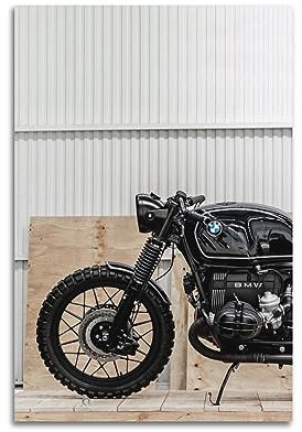 JIYUN Vintage Motorrad Poster BMW R100 Cafe Racer Street Bikes Poster Dekorative Malerei Leinwand Wandposter und Kunstdruck Modern Familie Schlafzimmer Dekor Poster 50 x 75 cm
